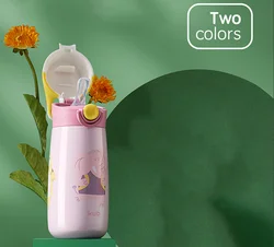 2022 Cute  Animal Children thermal bottle thermos vacuum flask  Insulated baby thermo bottle Hot Water for school