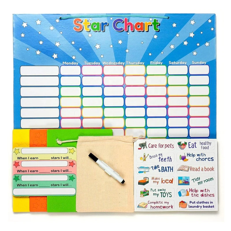 2022 Amazon Hot Sell Creative Potty Training Stylish Magnetic Kids Children Reward Chore Charts Fridge Magnet