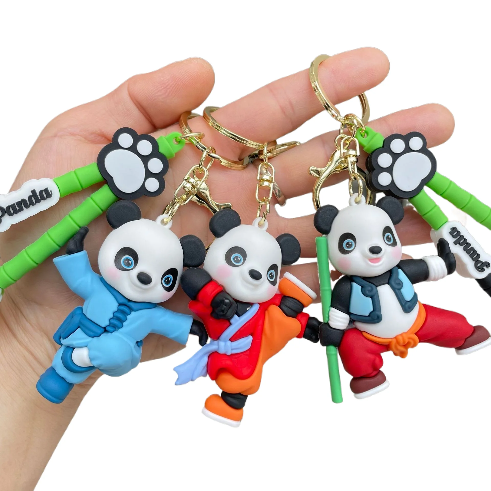 Мультяшный анимированный фильм кунг-фу Панда игрушка брелок оптом ПВХ Аниме брелки аксессуары 3D кукла изысканный маленький подарок кулон