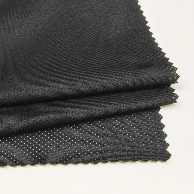 125GSM 88% Polyester 12% Spandex Stretch Jersey Wicking Small Bird Eye Mesh Knitted Fabric For Lingerie