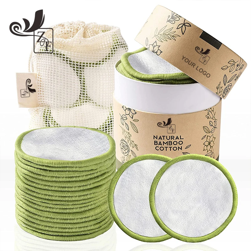 ODM Bamboo Cotton Pads Reusable Make Up Environmental Protection Reusable Cotton Makeup Remover Pads