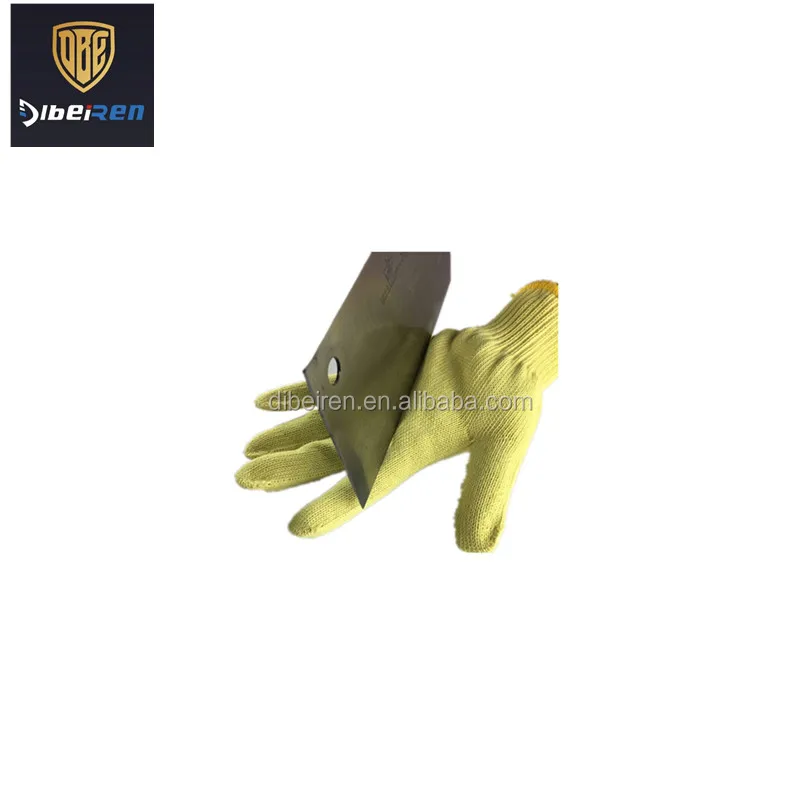 Yellow high quality aramid anti cut resistant safety work gloves