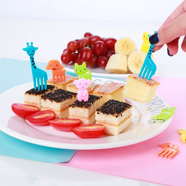 Customized Family Use Cute Cartoon Food Fruit Fork 10pcs Party Gift Mini Fork For Kids