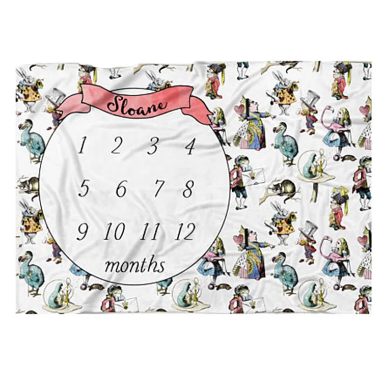 
Custom Pattern Multi Size Baby Photo Prop First Year Monthly Milestone Blanket Set for Infant 