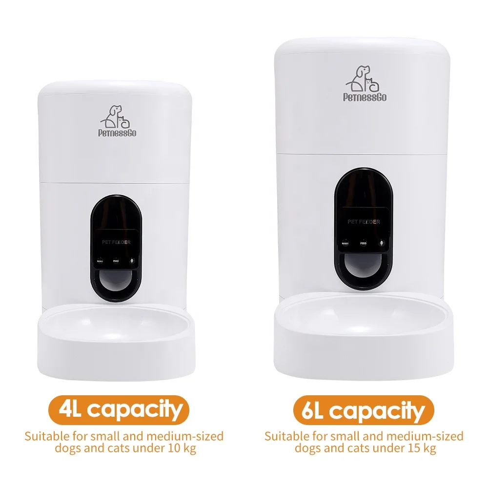 2021 New Wholesale Automatic Cat Feeder Pet Wifi App Smart Auto Pet Feeder Dispensers for Cats and Small Dogs 4L 6L ABS FCC CE