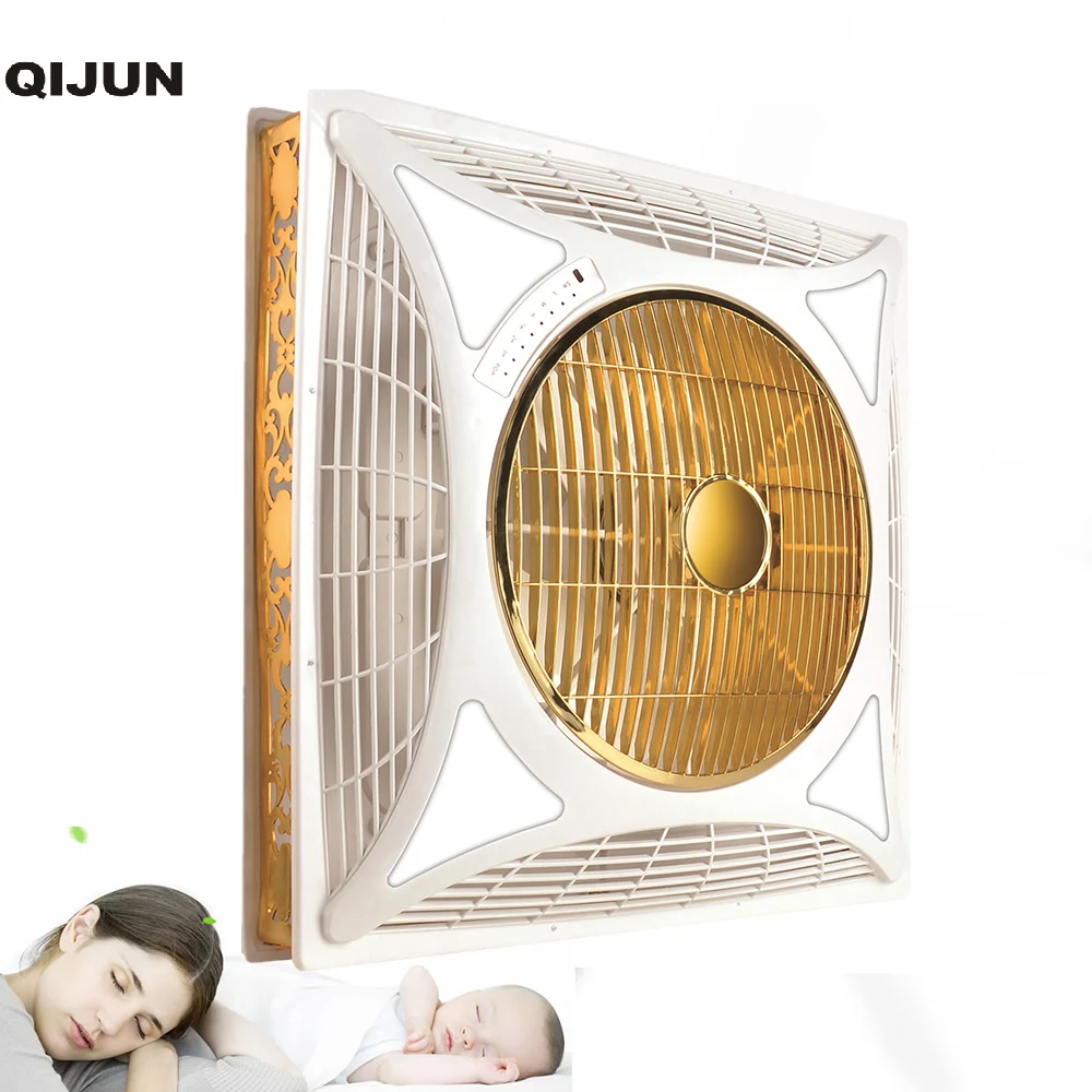 Good air delivery  14  16 inch  remote control copper ceiling box fan with led  lighting