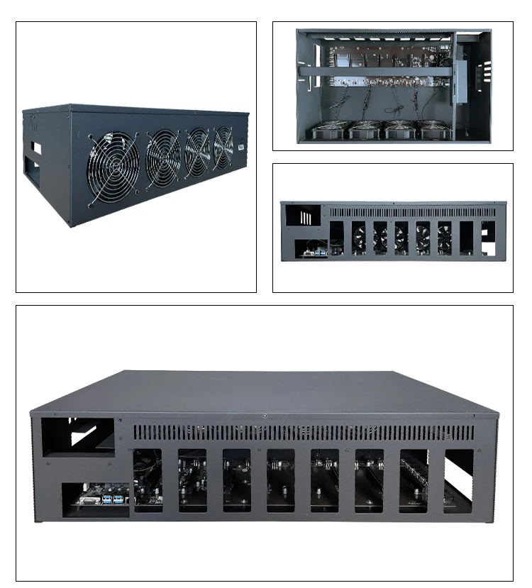 Promotional B85 motherboard platform 8 gpu rig frame heatsink complete rig 4GB Graphics Case