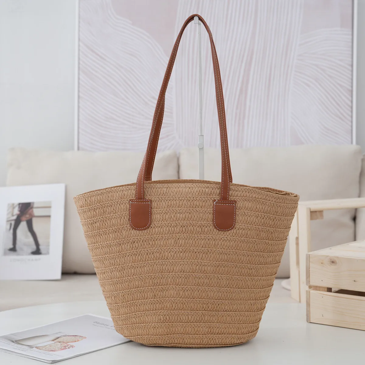 Wholesale 2024 Luxury Designer Graphic Summer Woman Baskets Straw Tote Beach Bag Women Clutch Handbags