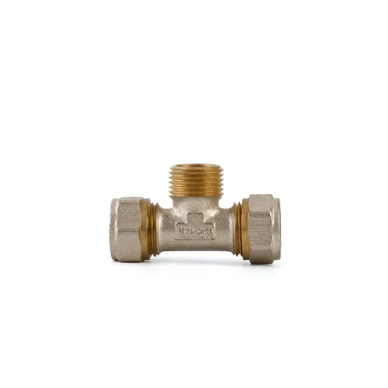 Pex Al Pex Steel Tube Connector Brass Compression Hose Fitting TEE for Water Gas Plumbing Applications