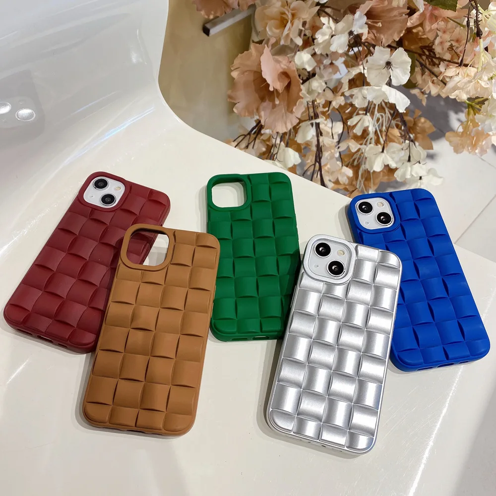 Hot Selling 3D Grid Women Magic Cube Soft Tpu Phone Case For Apple Iphone 14 Pro Max 13 12 11 Xs Max Gradient Color Cover