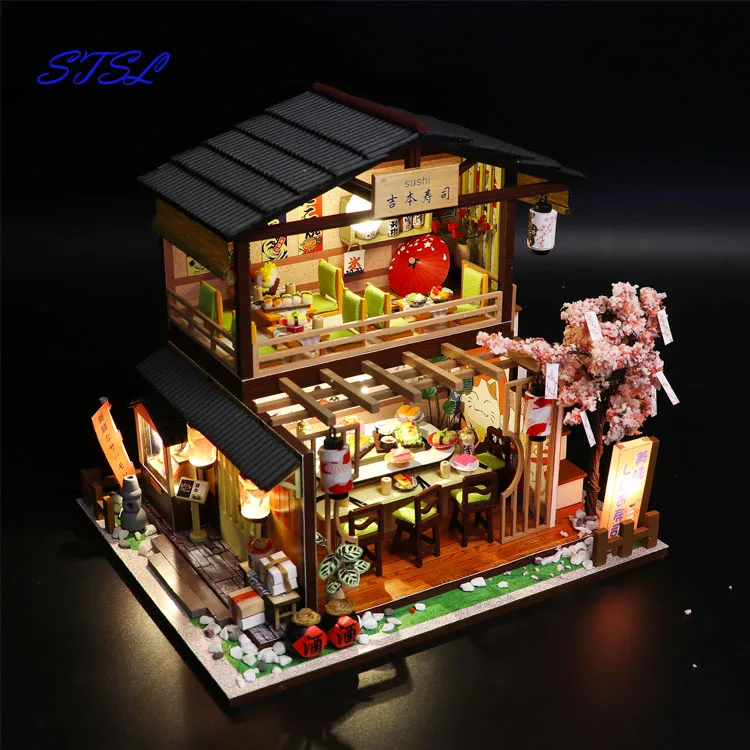 wholesales kids toy diy wooden doll house accessories educational toys