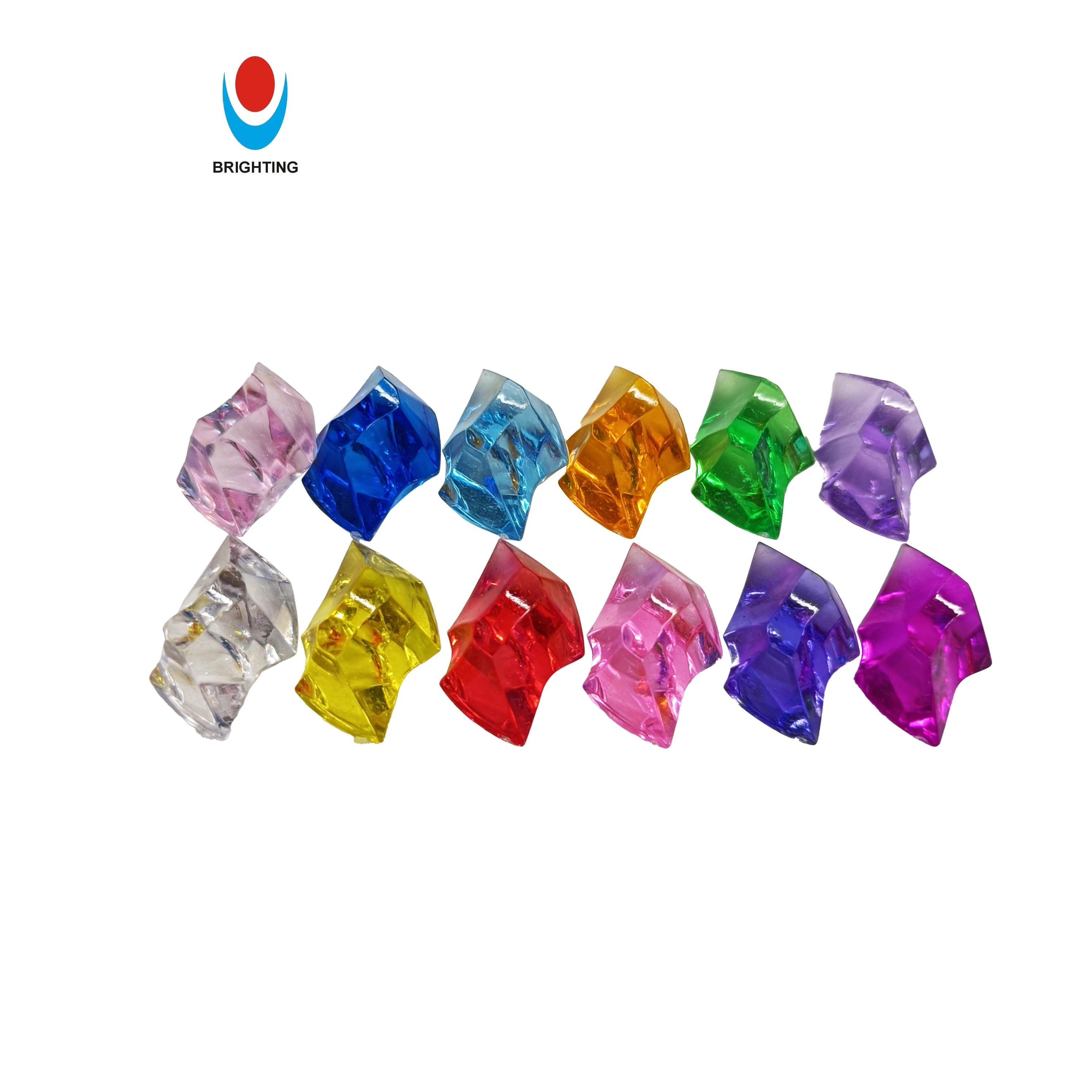 Multi Colorful Plastic Ice Cubes Gems Rock Diamond Crystals Wholesale Clear Diamond Exquisite transparent Irregular  Accessories