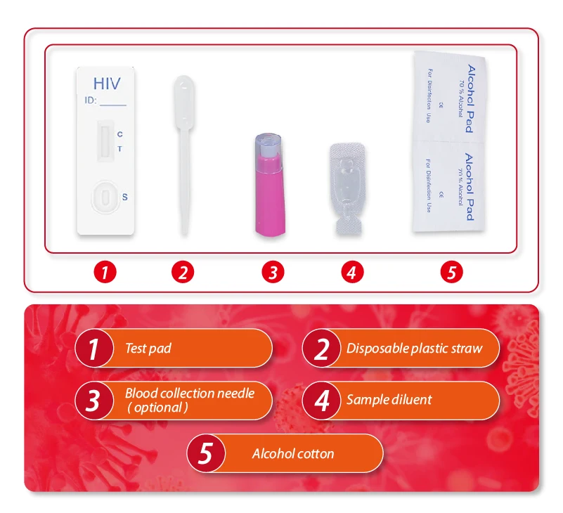 Medical Equipment CE Certificated Wholesale Supplies one step hiv de syphilis duo rapid test kit