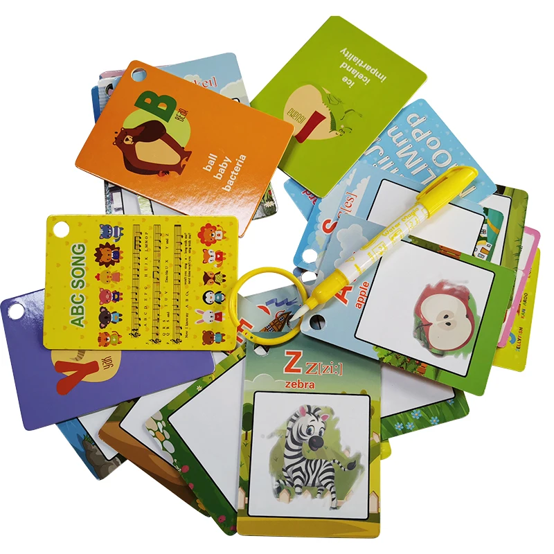 English learning toys kids water drawing learning cards with doodle pen