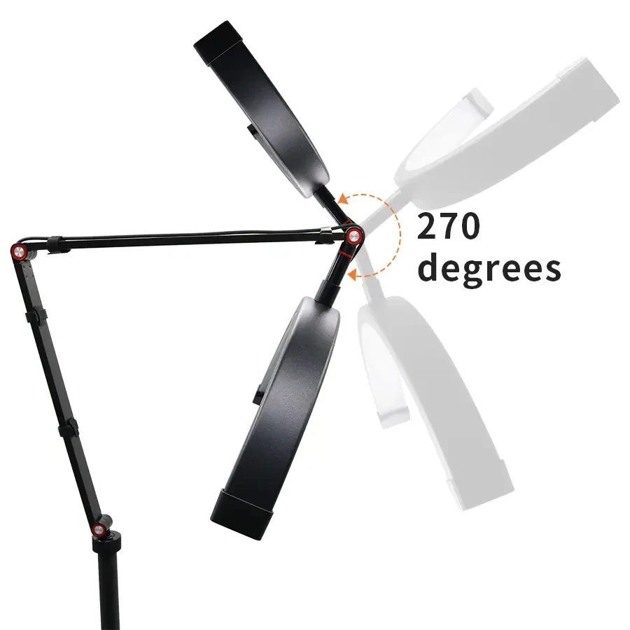 28 Inch Clip Table Half Moon Shape Lash Light Beauty Ceiling Ring Half Moon Floor Lamp Led Lash Light