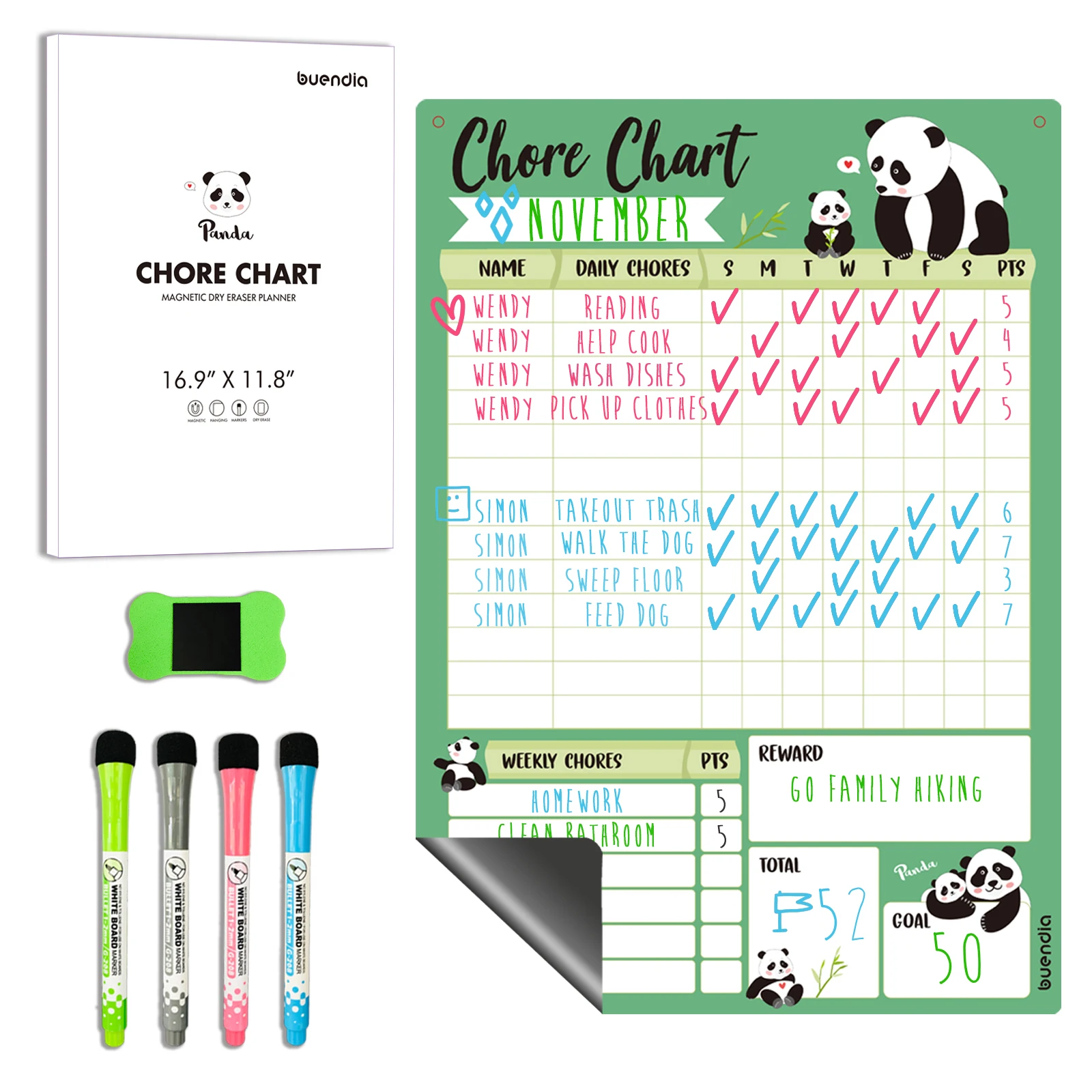 Amazon Hot Sale Custom Dry Erase Board Chore Chart Magnetic Kids Toddler Responsibility Behavior Reward Chart for kids