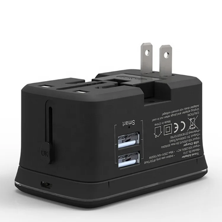 Multiple country USB Power universal Travel power adaptor with wireless charger mobile accessories international travel plug
