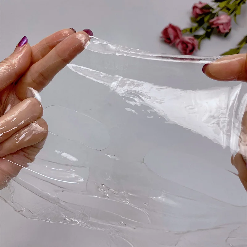 Custom Moisturizing Transparent Seaweed Gel face Sheet Mask Repair Brightening Crystal Soluble Collagen Mask