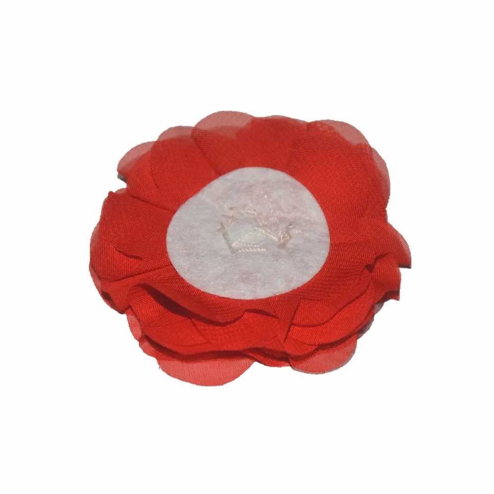 3' (7.5cm) Multi-layer Pearl Beaded Chiffon flower Without Hair Clip Girl Lovely Hair Accessories 30 Colors