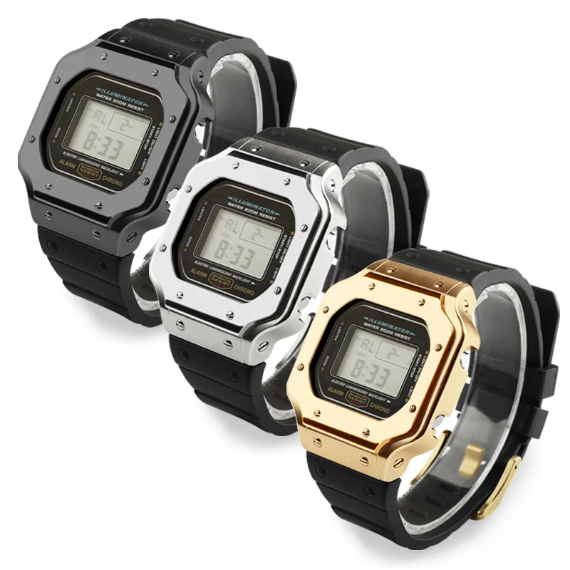 Wholesale price GSHOCK DW5600 series Stainless Steel Watch Strap and case for g shock 5600 watch replacement modification