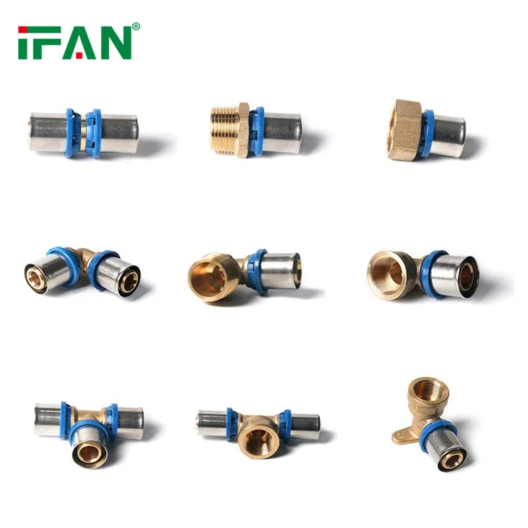 IFAN Customized PEX A Fittings Plumbing 2 Inch Pert Male Elbow Tee Cooper Brass Press PEX Fitting