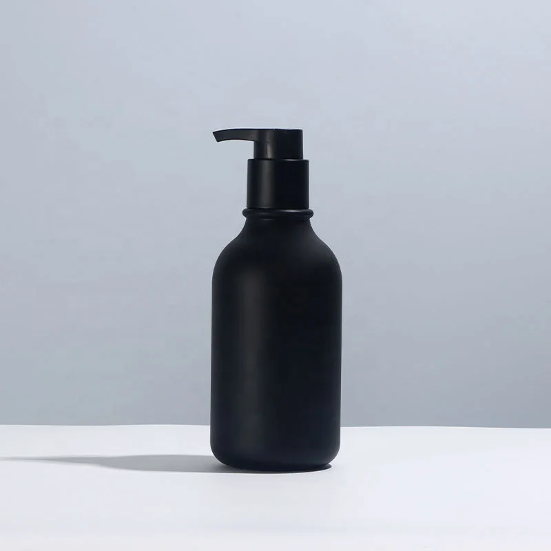 300ml 500ml matte brown shampoo and conditioner bottle matte black shower gel bottle
