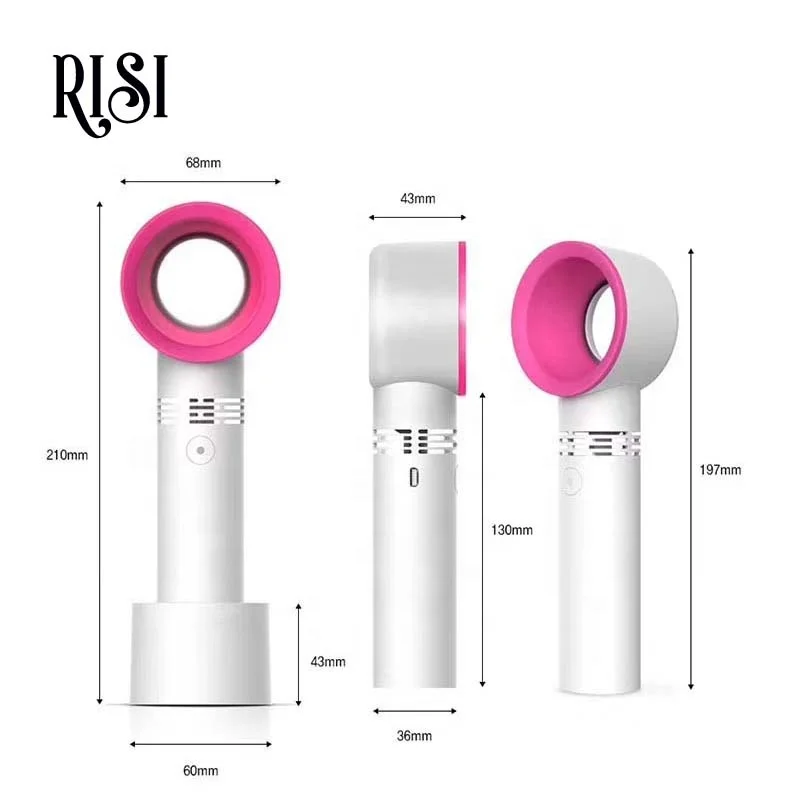 RISI Mini Fan Eyelash Portable Leafless Air Blower USB Mini Fans Eyelash Dryer for Eyelash Extension