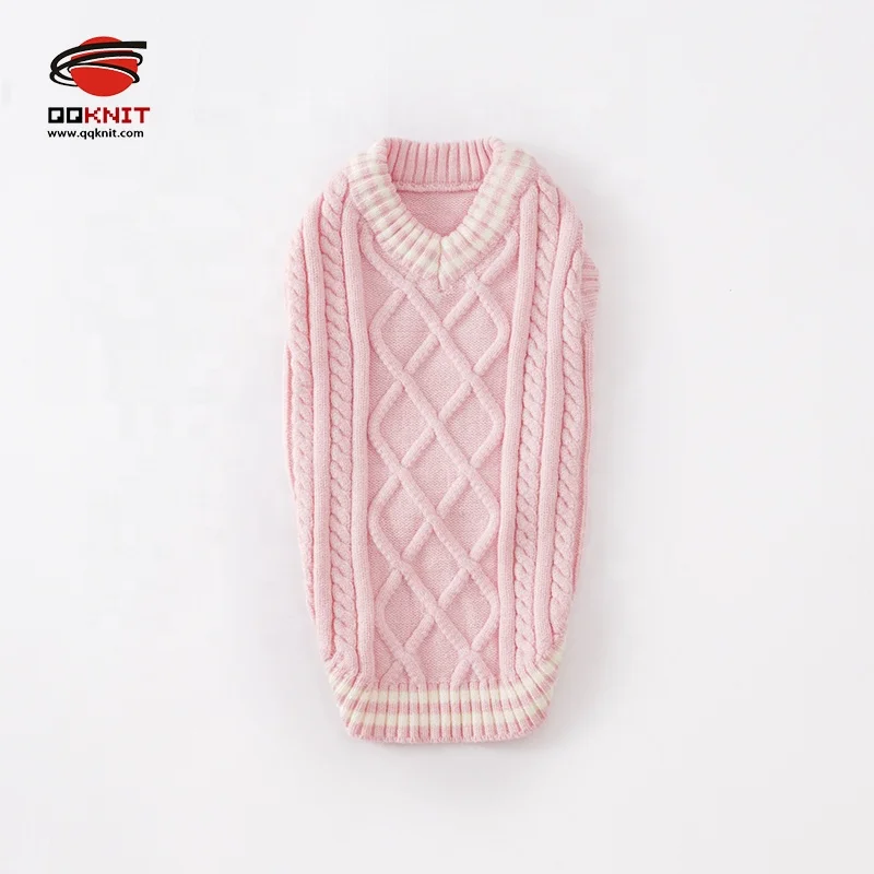 new design mink velvet Customized warm hand-knitted pet sweater Classic Cable Knit dog jumper Vest
