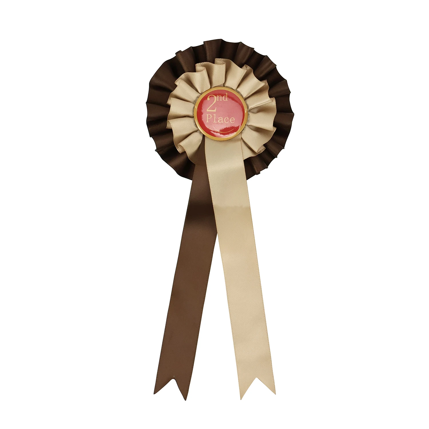 MIDI Birthday Party Classroom Competition Double Face First Place Satin Sport Tinplate Award Ribbon Rosette With Safety Pin