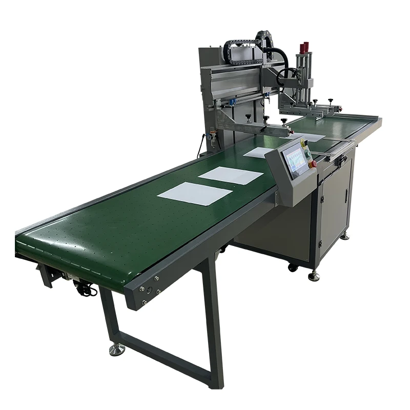 factory supply Automatic vertical flat Screen Printing table Machine with conveyor belt for packing bags