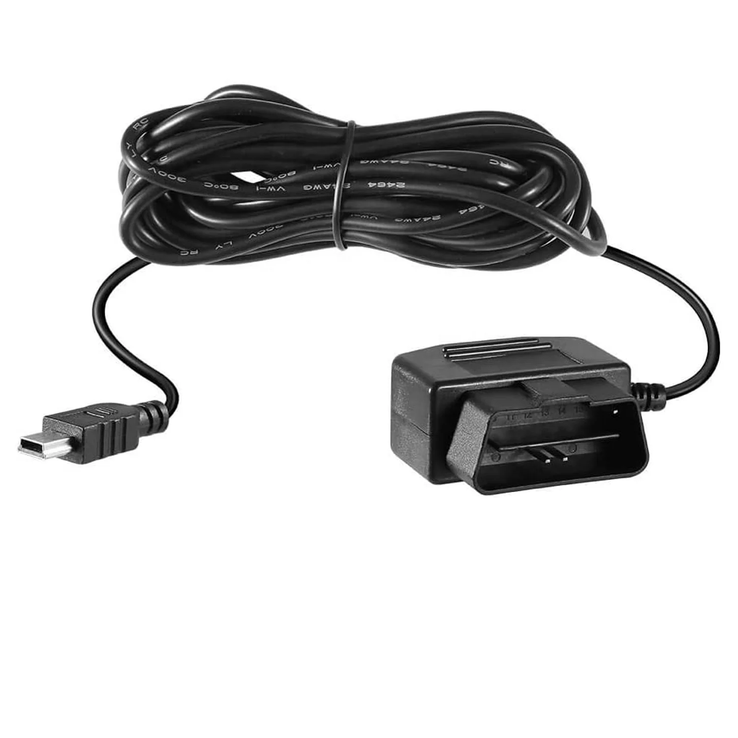 Адаптер OBD 2P «папа»-«Мини» USB, Кабель зарядного устройства с кнопкой переключения для видеорегистратора