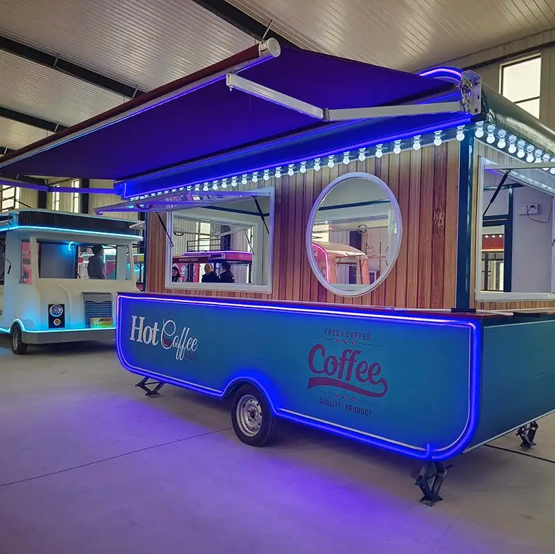 mobile coffee cart fast food trailer / food truck fast food trailer for sale