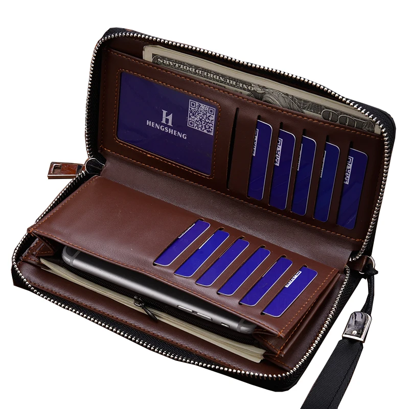 Men Wallets Long Style High Quality Card Holder Male Purse Zipper Large Capacity Brand PU Leather Wallet For Men