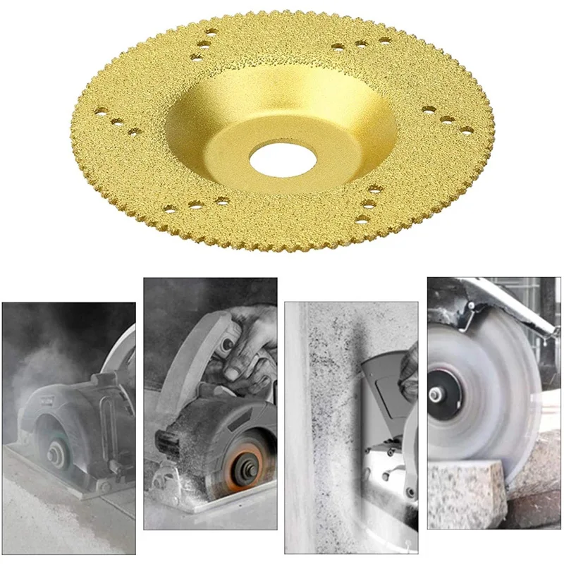 100mm Vacuum Brazed Abrasive Diamond Cup Cutting Grinding Wheel Disc For Quartz Marble Granite Tile
