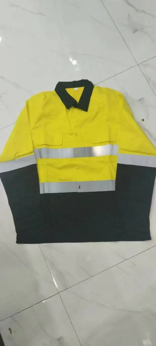 Construction High Hi Vis Workwear Work Clothes Wear Jacket Uniform Working For Men Overalls Industrial Safety Reflective Shirt