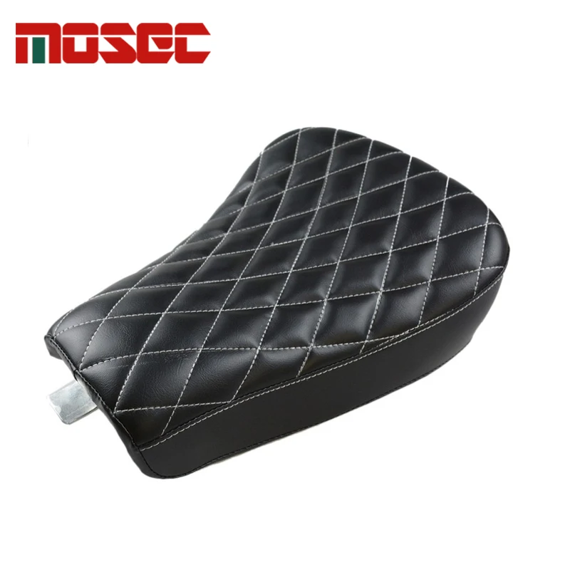 Black Motorcycle Front Driver Leather Pillow Solo Seat Cushion For Harley Sportster Forty Eight XL1200 883 72 48