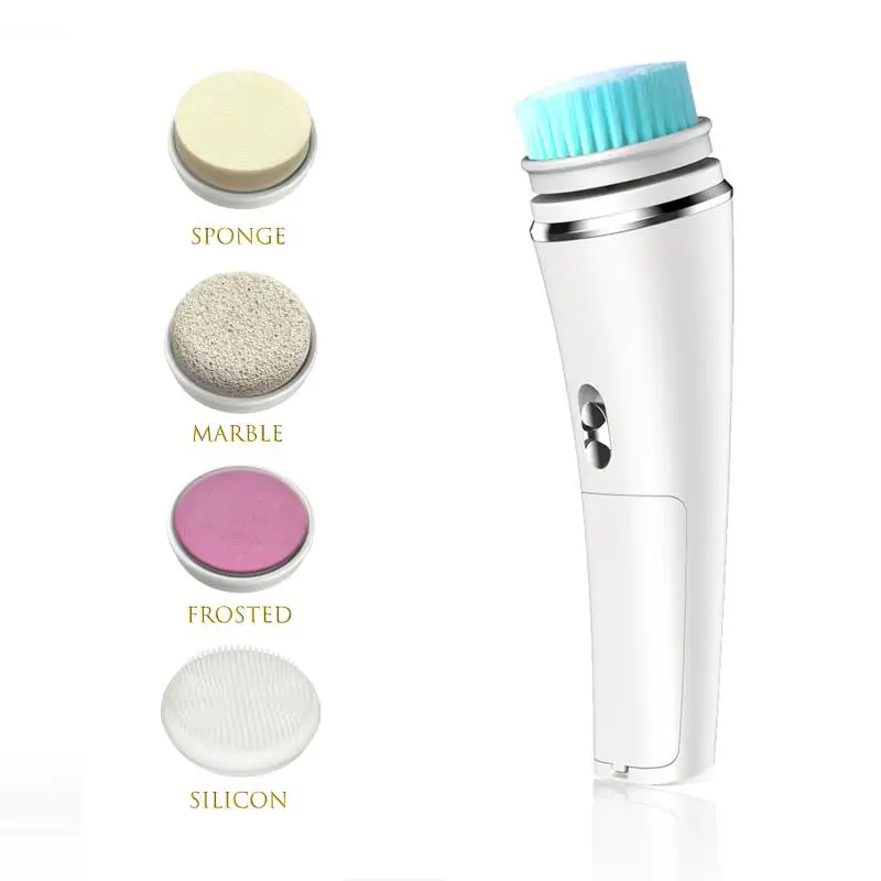 Прямая поставка, 5 в 1 электрическая щетка для очищения лица, силиконовая вращающаяся щетка для лица, Глубокая очистка кожи, массажер для лица для отшелушивания