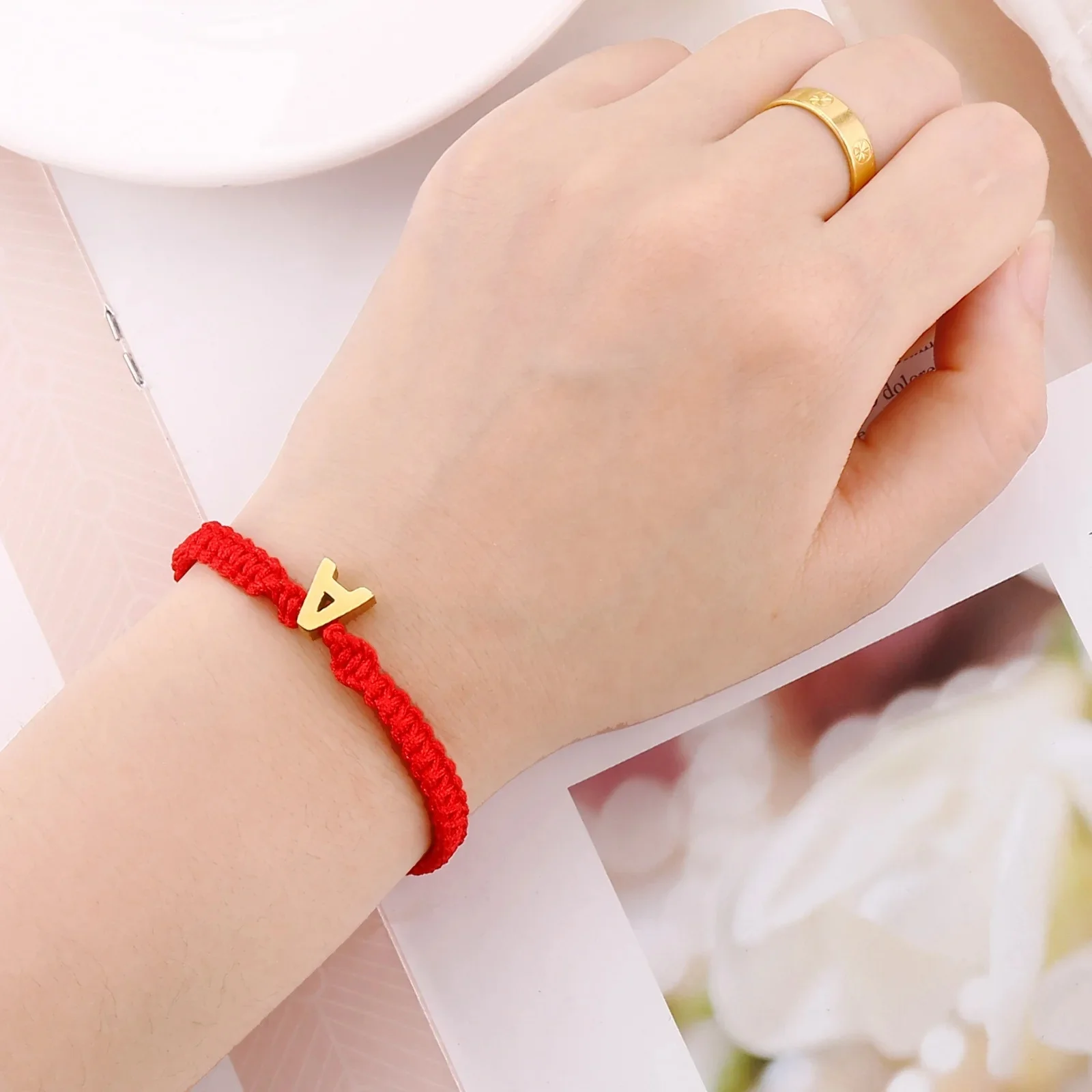 wholesale fashion handmade stainless steel initial bracelet letters for women men