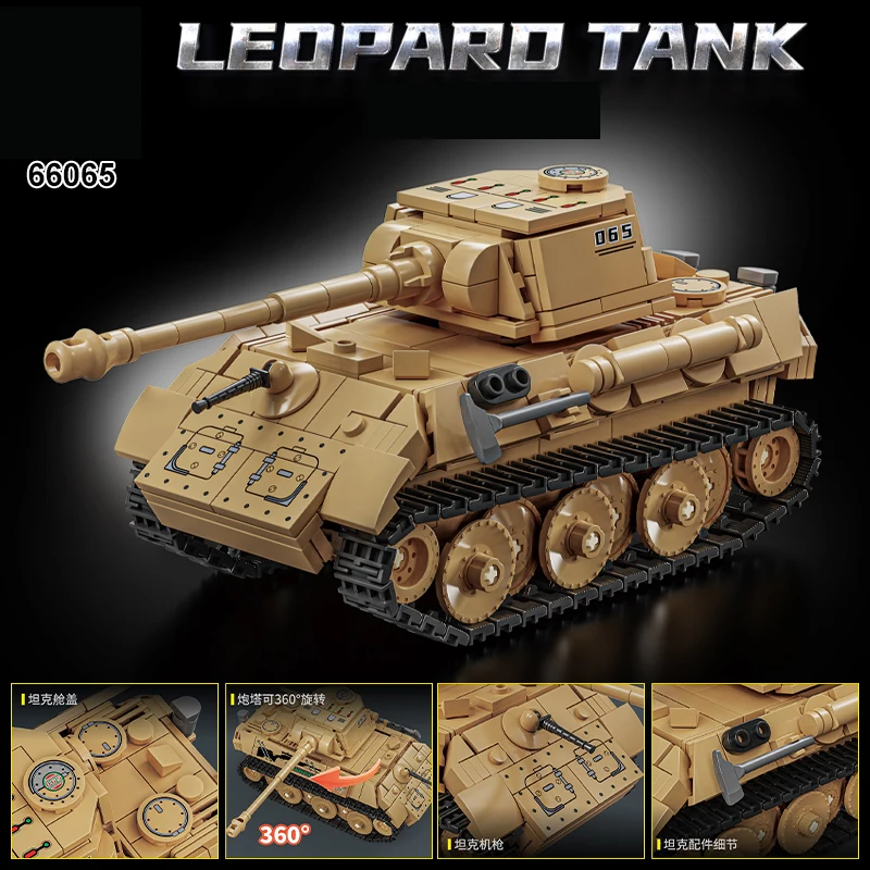 526+pcs World War Air Force P-51 Mustang Fighter Corsair Plane Aircraft Leopard Tank Military Equipment Model Building Block Set