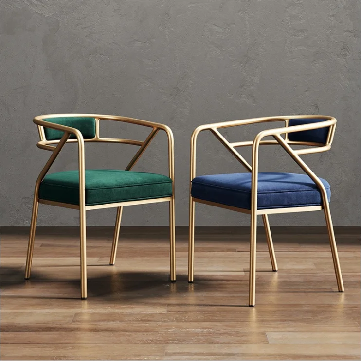 Net red personality light luxury bar sing dining chair milk tea shop leisure chair simple iron art hotel bar restaurant single