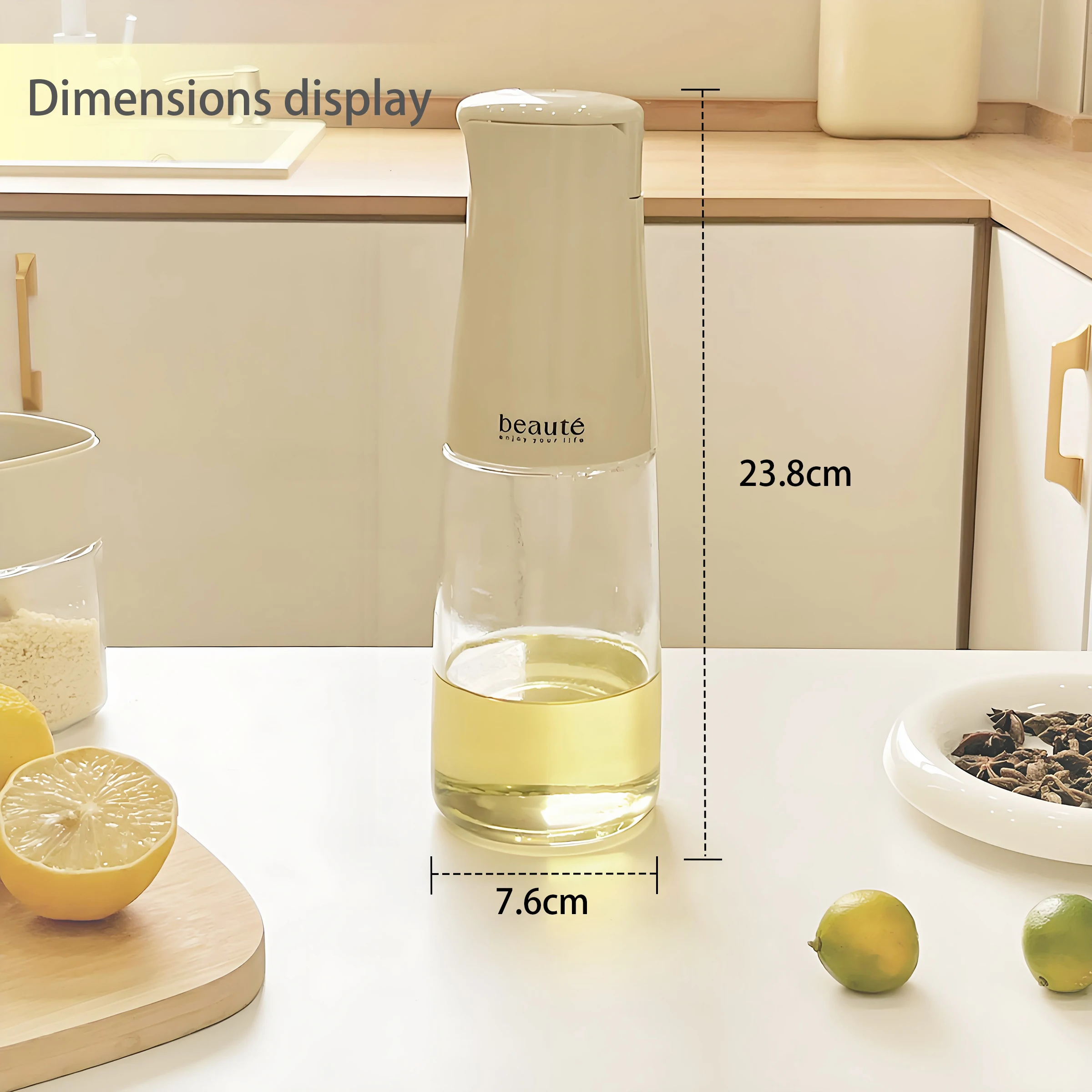 Горячее использование для домашнего использования автоматическое открытие и закрытие гравитационный стеклянный масляный горшок с крышкой бутылка приправы уксуса масла
