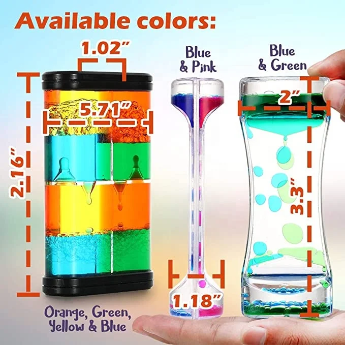 Home decoration Sensory Play Fidget Toy color Liquid Bubbler Motion Timer Sets