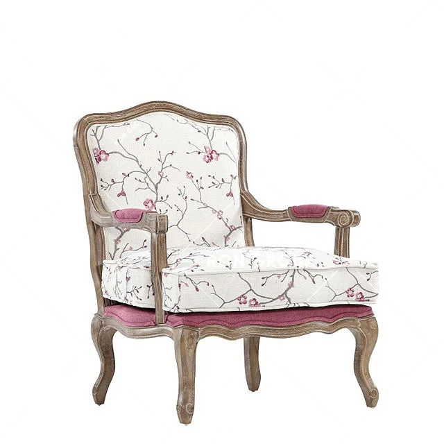 Factory Supply Attractive Price Wedding Living Room Furniture Upholstered Solid Wood Oak Fabric Leg Gardening Armchair