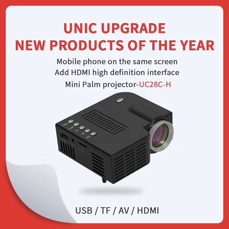 
2021 UNIC UC28CH LCD mini Portable Projector cheapest Pico Projectors for Kids Home Education & Gift Support 1080P HD projector 