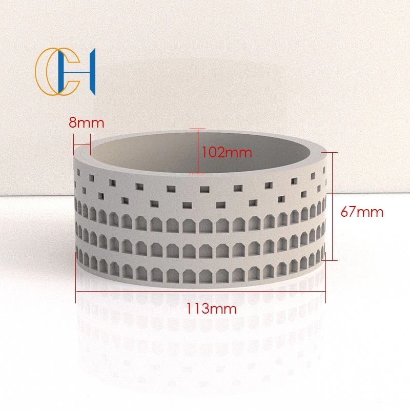 C&H New Design Wholesale  RomeColosseo Colosseum  Festival Sport Gift Home Decoration Concrete Vintage Holiday Candle Jars
