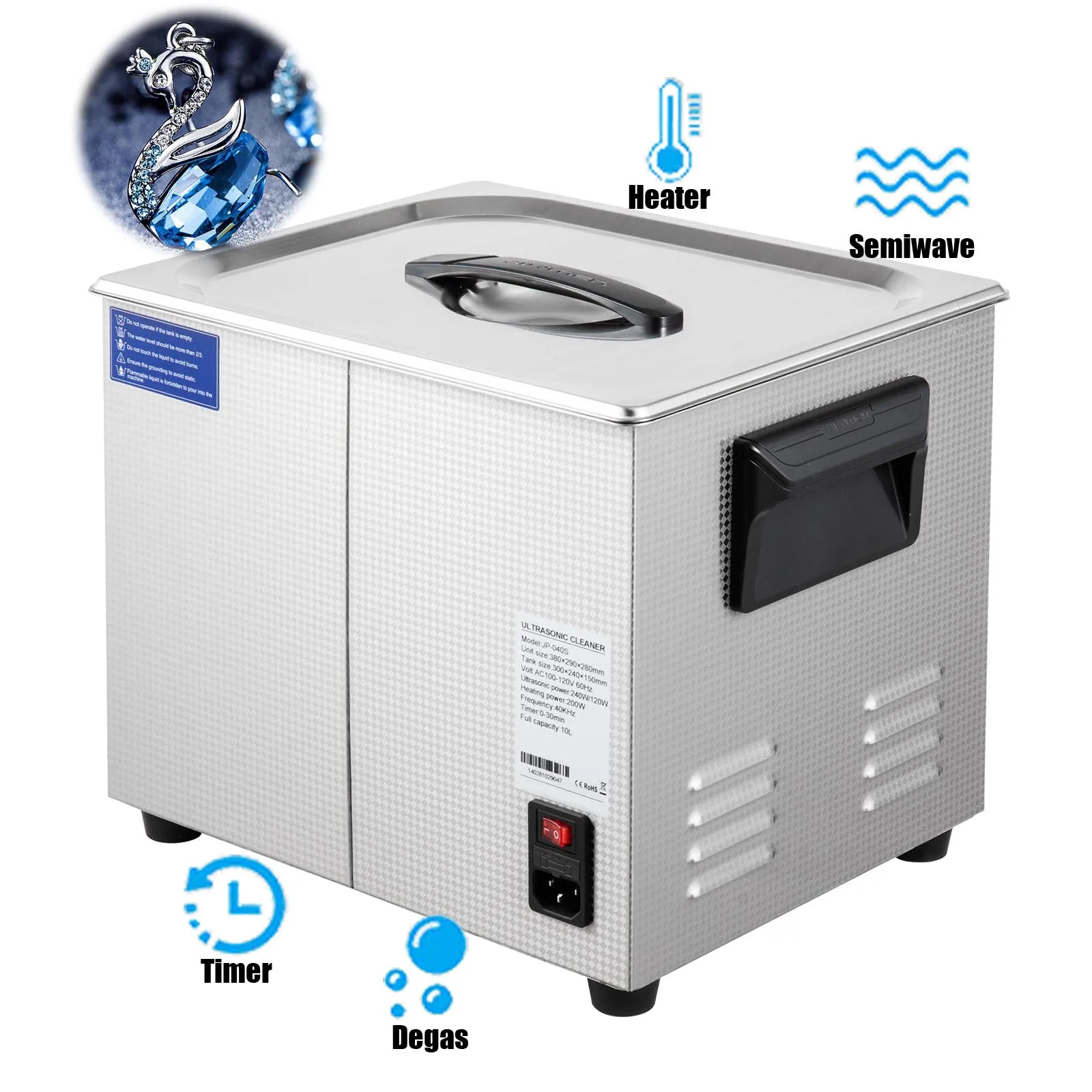 Dental Ultrasonic Cleaner  Ultrasonic Machine 10L Digital Sonic Cleaner