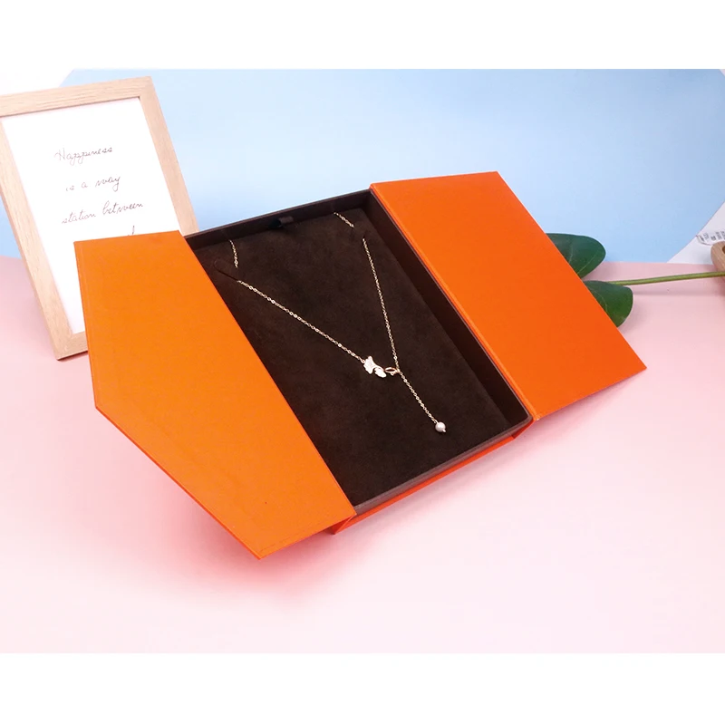 Custom Logo Cardboard Black Velvet Jewelry Packaging Box for Packaging
