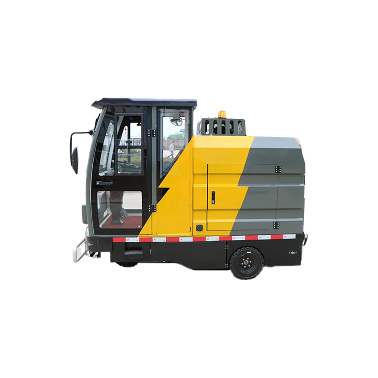 Full Closed Cabin Automatic Mini Street Tractor Outdoor Vacuum Dust Cleaner Road Sweeper
