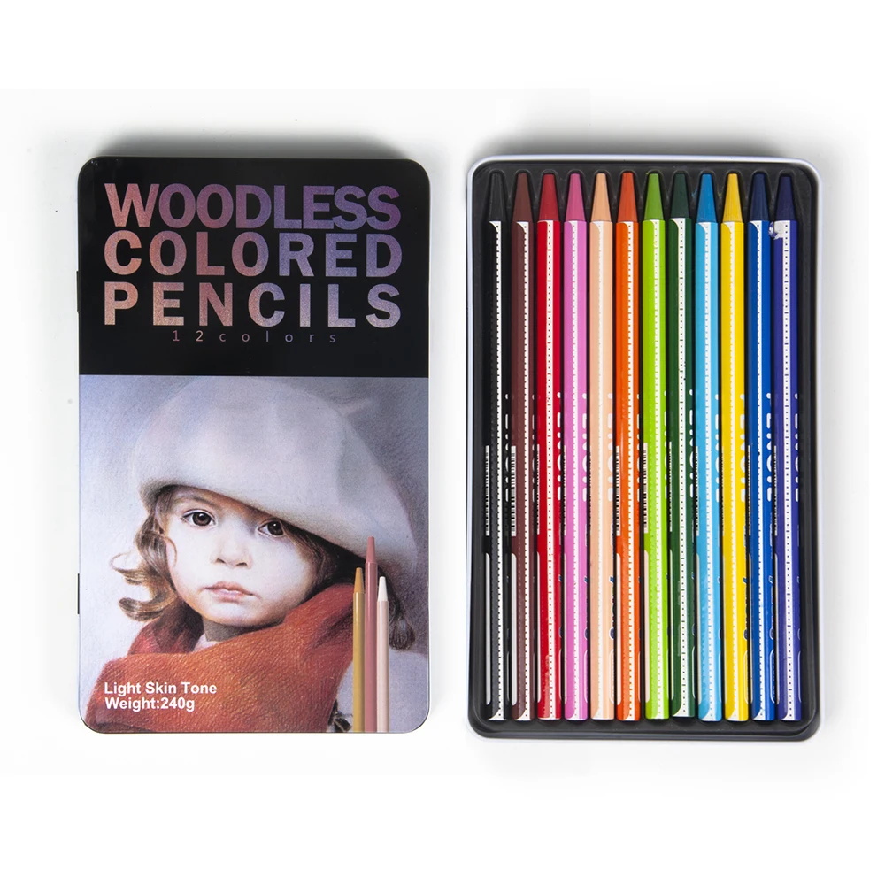 high quality oil based woodless colored pencils with water brush