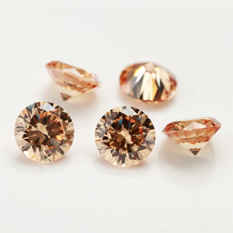 Wuzhou Gemstone Round Colored Zircon Artificial Gemstone Cubic Zirconia Jewelry Inlay Loose Stone